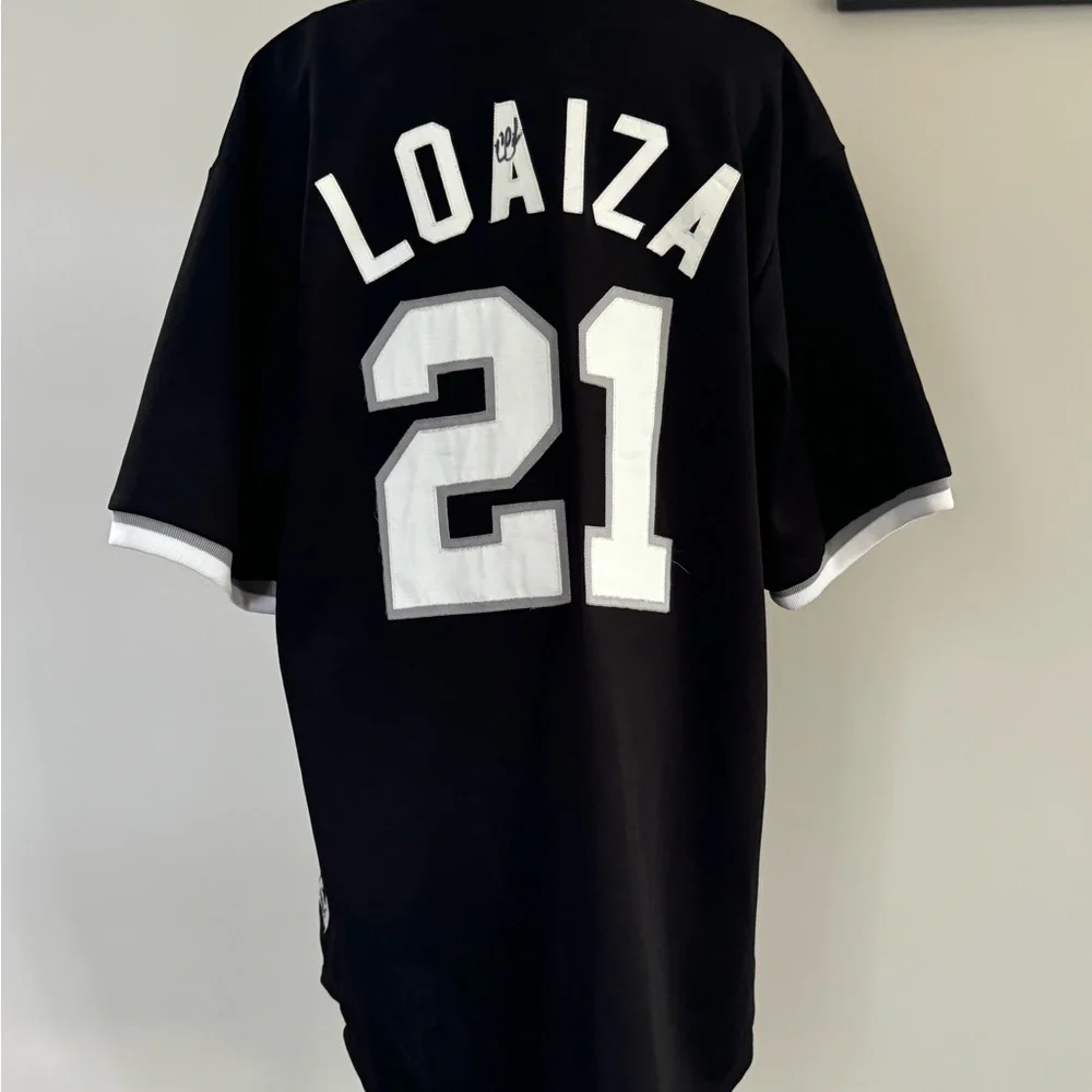Black Baseball Jersey with White Accents